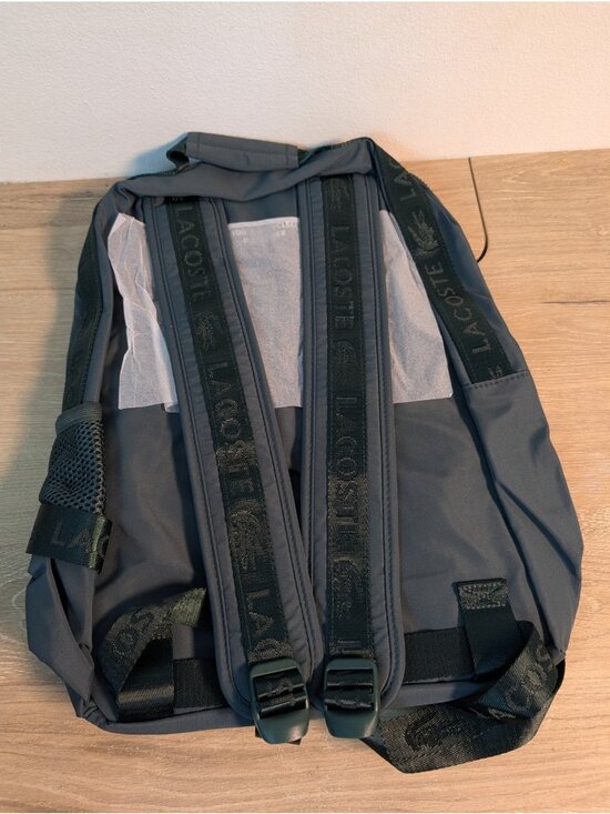 RARE Lacoste 2 In 1 2in1 100% Recycle Backpack With Pouch  Green Polyester Bag main image 5